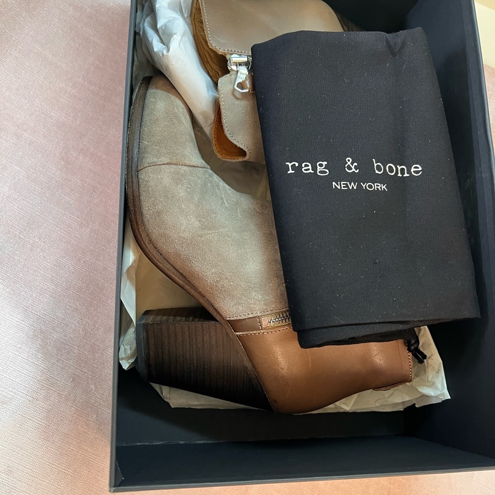 Rag & Bone Suede Booties In Stone And Tan, Eu Siz… - image 7